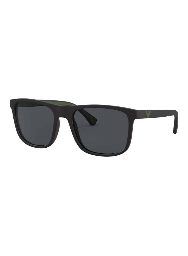 EMPORIO ARMANI Men's Man SQUARE  SUNGLASSES- EA 4129 - lense size:56mm - MATTE BLACK