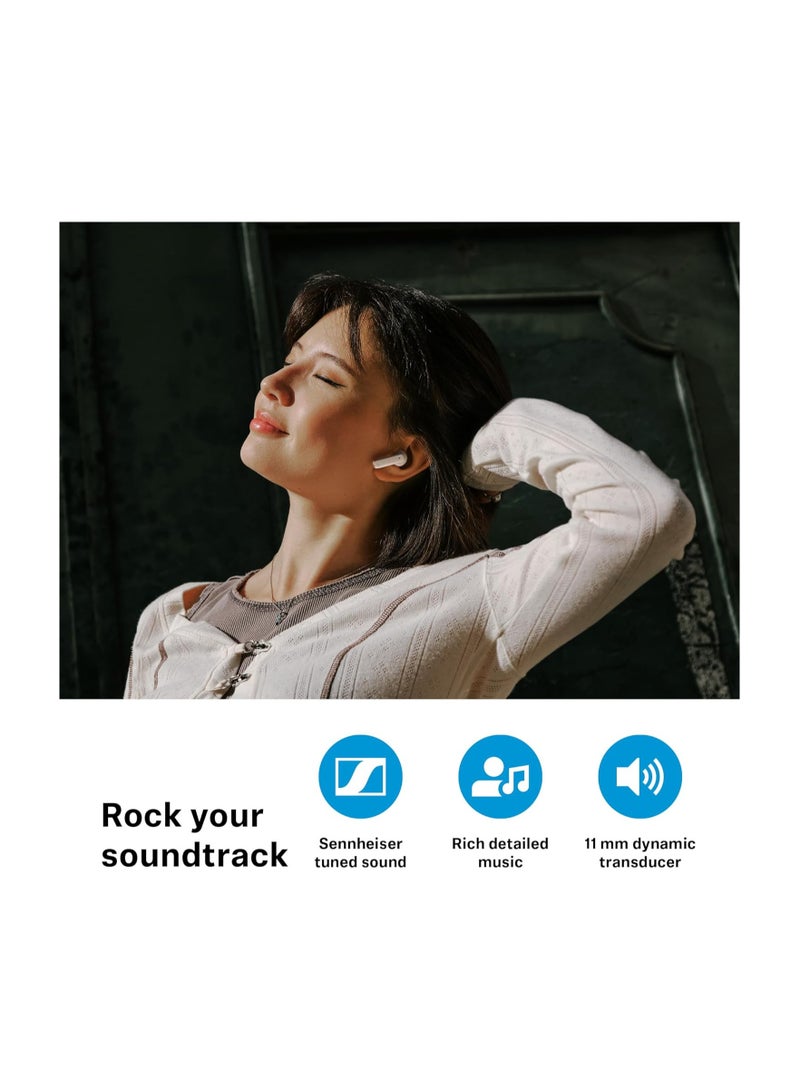Sennheiser ACCENTUM Open Wireless Headphones with Open Design, Dynamic Sound and Bluetooth 5.3, IPX4 Splash Protection, 28 Hours Battery Life and USB-C Charging Case - Cream  - Image 2
