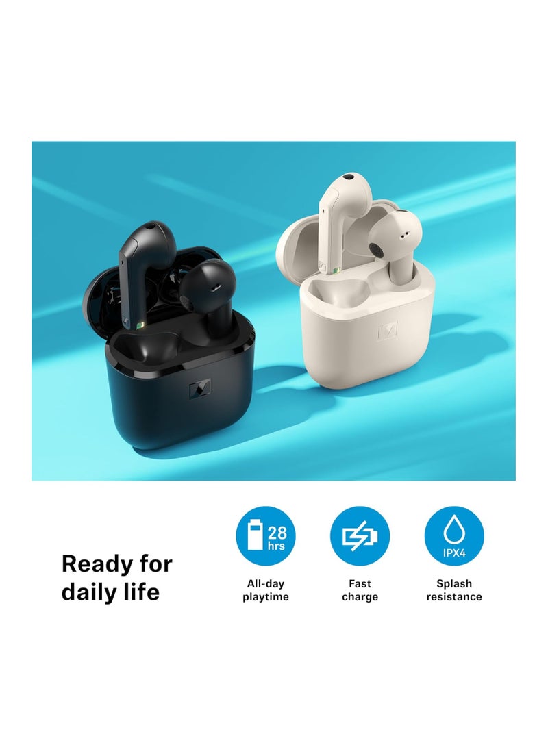 Sennheiser ACCENTUM Open Wireless Headphones with Open Design, Dynamic Sound and Bluetooth 5.3, IPX4 Splash Protection, 28 Hours Battery Life and USB-C Charging Case - Cream  - Image 4
