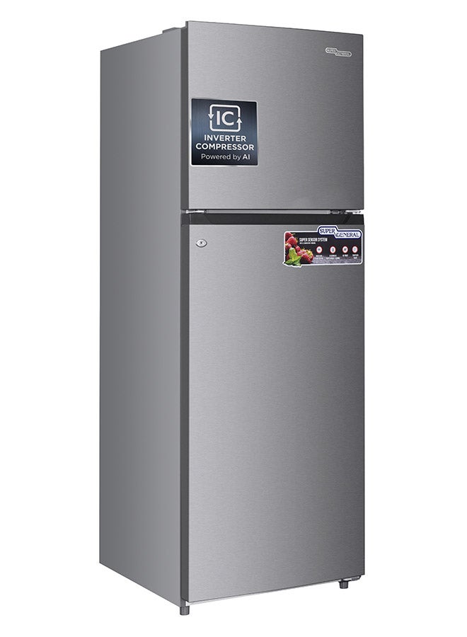 SUPER GENERAL 410L Gross & 334L Net Capacity Double Door Top Mount Refrigerator with LED Lighting, No Frost, Glass Shelves (Tempered), Quiet Operation SGR415IE Inox - Image 2
