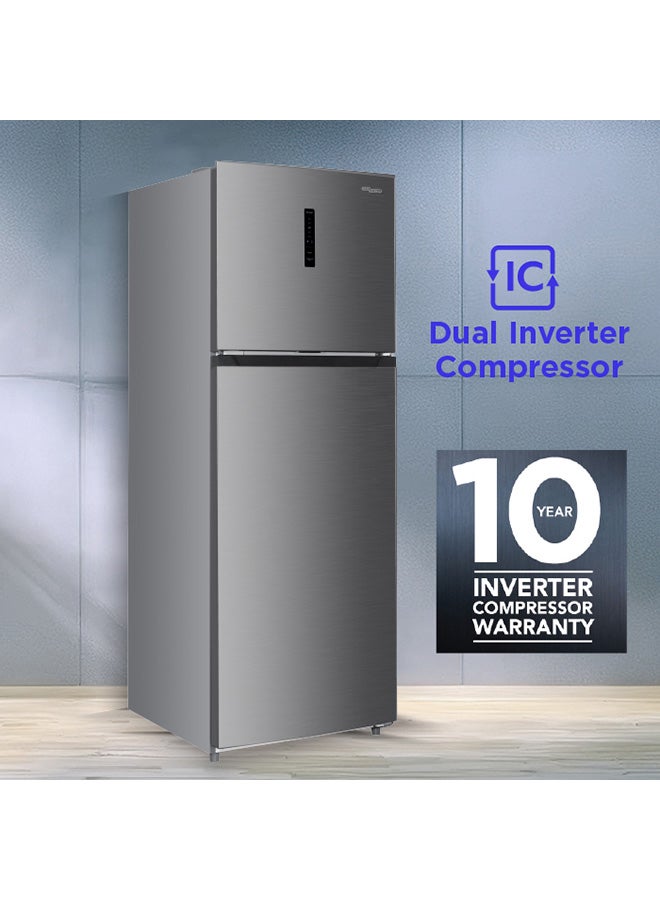 SUPER GENERAL 610L Gross & 480L Net Capacity Double Door Top Mount Refrigerator with Inverter Compressor, No Frost, Electronic temperature Control, 3 Adjustable Glass Shelves SGR615IE Inox  - Image 3