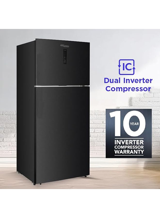 SUPER GENERAL 700L Gross & 528L Net Capacity Double Door Top Mount Refrigerator with Digital Control with Temperature Display, Total No Frost, Twist Ice Maker, Inverter Compressor SGR715IE Black Inox  - Image 3