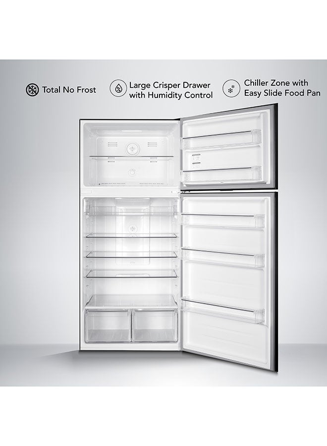 سوبر جنرال ثلاجة مزدوجة الباب بسعة 700 لتر إجمالي و 528 لتر صافي مع تحكم رقمي وعرض درجة الحرارة، بدون تجمد نهائي، صانع ثلج دوار، ضاغط عاكس - Image 4