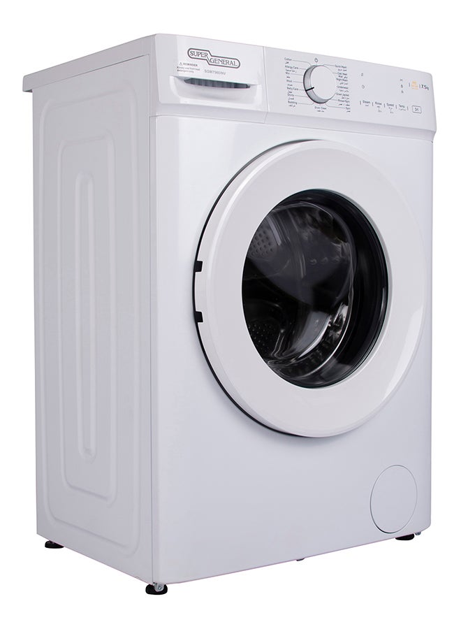 سوبر جنرال 7.5kg Front Load Washing Machine, 1200 RPM, 15 Washing Programs, Inverter Motor, Quick Wash, Child Lock 7.5 kg SGW7560INV White - Image 5