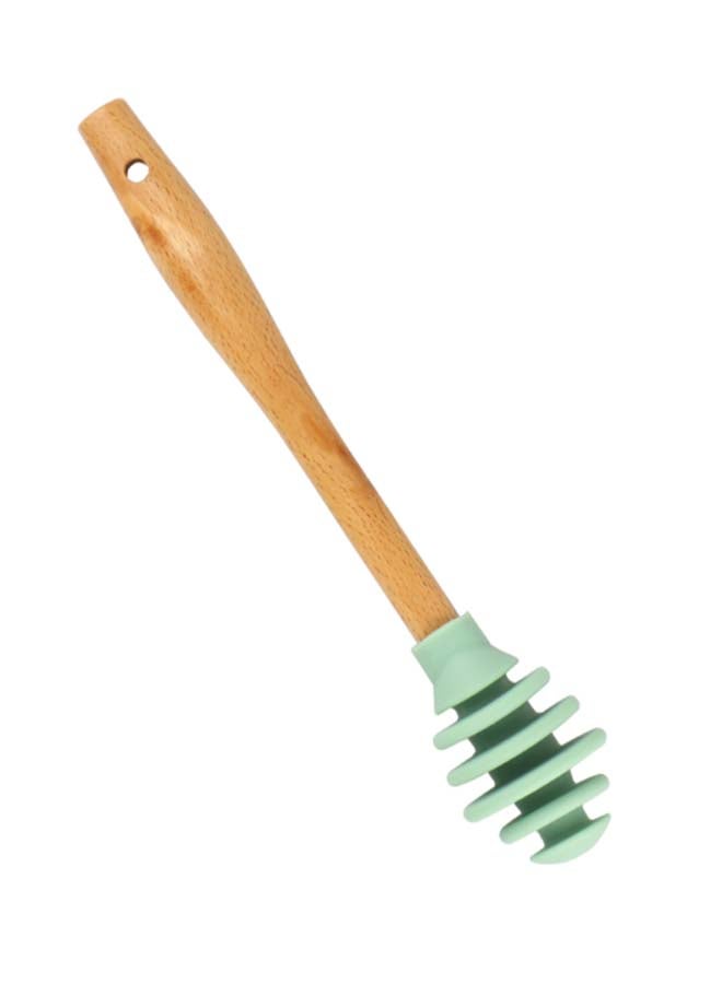 رويال فورد ملعقة عسل برأس سيليكون ومقبض خشب زان 17 سم - Image 1
