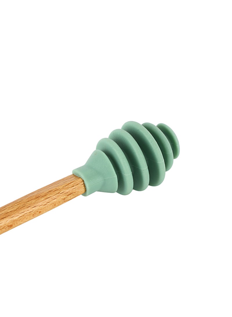 رويال فورد ملعقة عسل برأس سيليكون ومقبض خشب زان 17 سم - Image 3