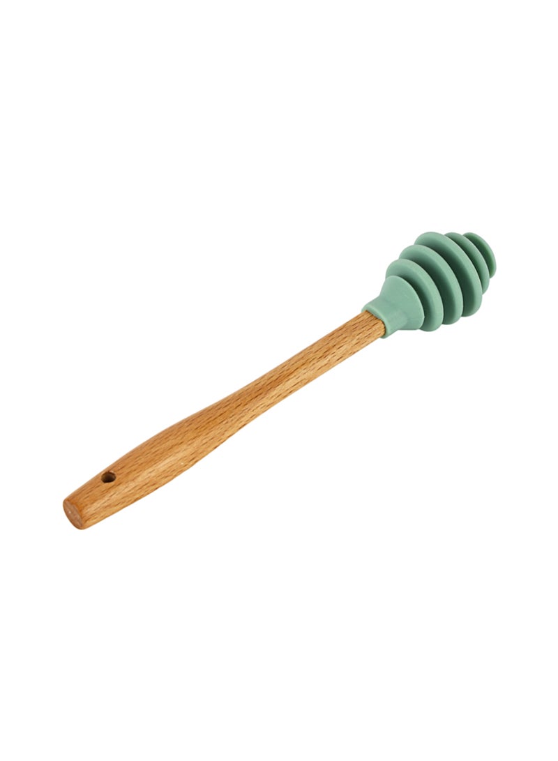 رويال فورد ملعقة عسل برأس سيليكون ومقبض خشب زان 17 سم - Image 2