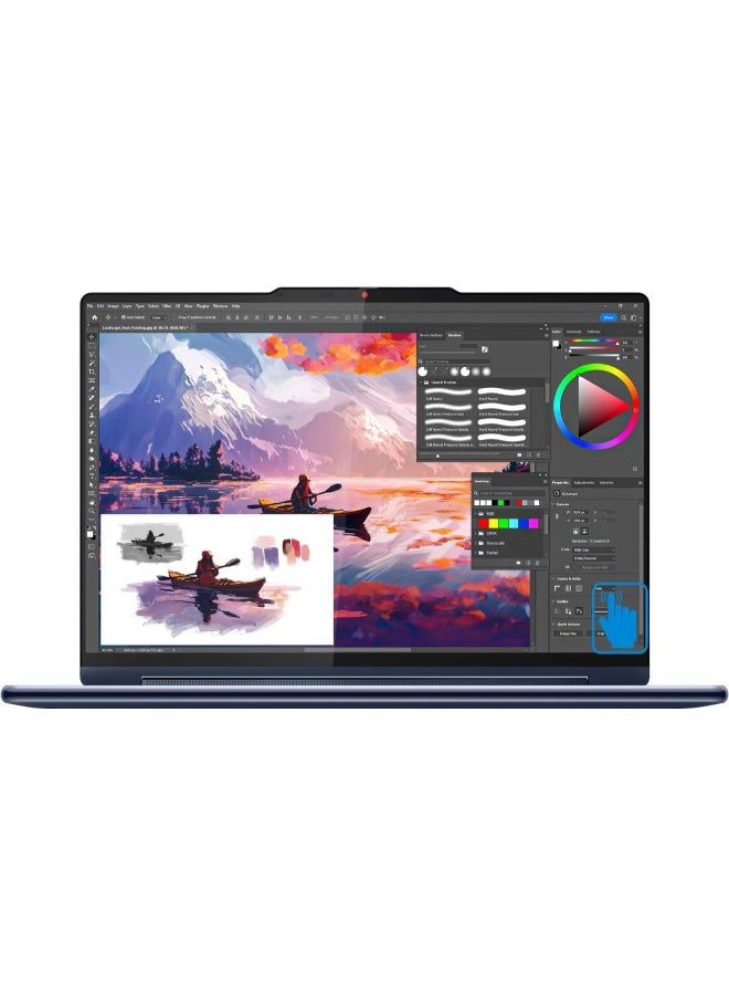 Yoga 9i Business Laptop With 14-Inch 2.8K Display, Core Ultra 7 155H Processor/16GB RAM/1TB SSD/Intel Arc Graphics/Windows 11 Pro English Cosmic Blue