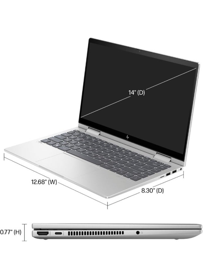 HP - Envy Personal Laptop With 14-Inch Full HD Display, Core 5 Processor/8GB RAM/1TB SSD/Intel Iris XE Graphics/Windows 11 Home English Natural Silver - Image 1