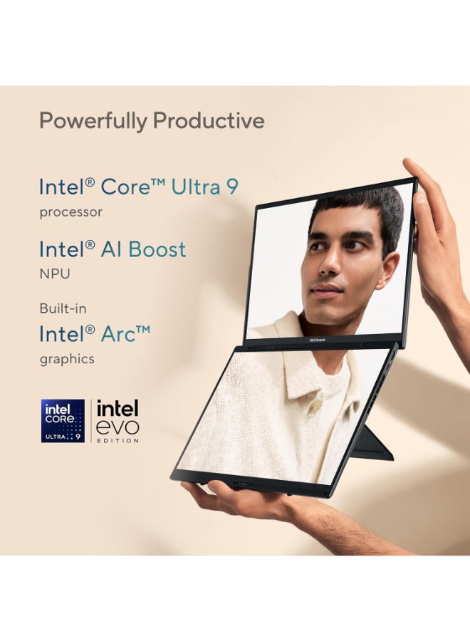 ASUS Zenbook Duo Laptop With 14-Inch QHD Display, Core Ultra 9 285H Processor/32GB RAM/1TB SSD/Intel Arc Graphics/Windows 11 Home English/Arabic Inkwell Gray  - Image 2