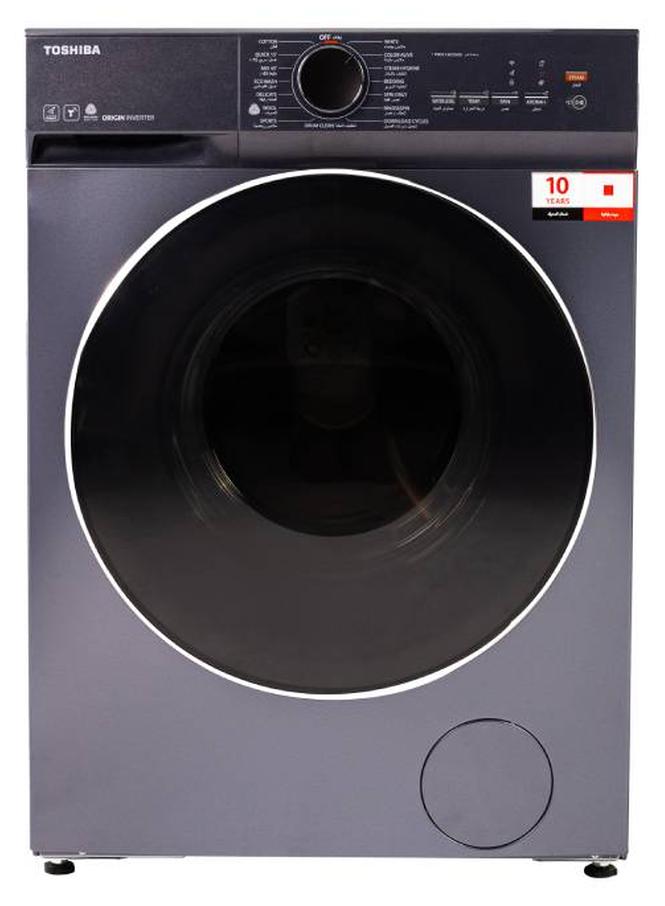 Toshiba Front Load Washing Machine, Great Waves, Ufb, Steam, Origin Inverter, Aroma+, Wifi, Drum Clean, Anti-Bacterial Gasket - 8.5 kg 10.8 kW TW-T21BU95UWEG(MG) Morandy grey - Image 1