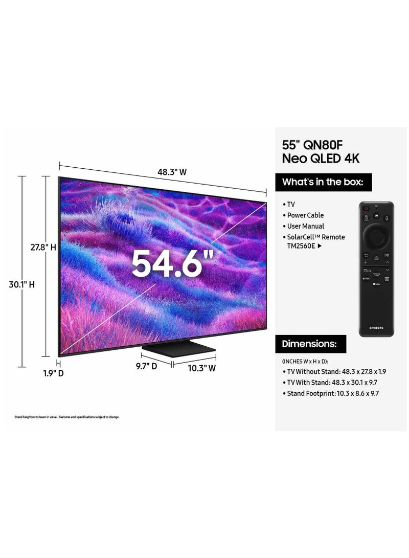 سامسونج 55 inch Neo QLED 4K Samsung Vision AI Smart TV QA55QN80FAUXEG Black( 2025 ) QA55QN80FAUXEG Black - Image 3