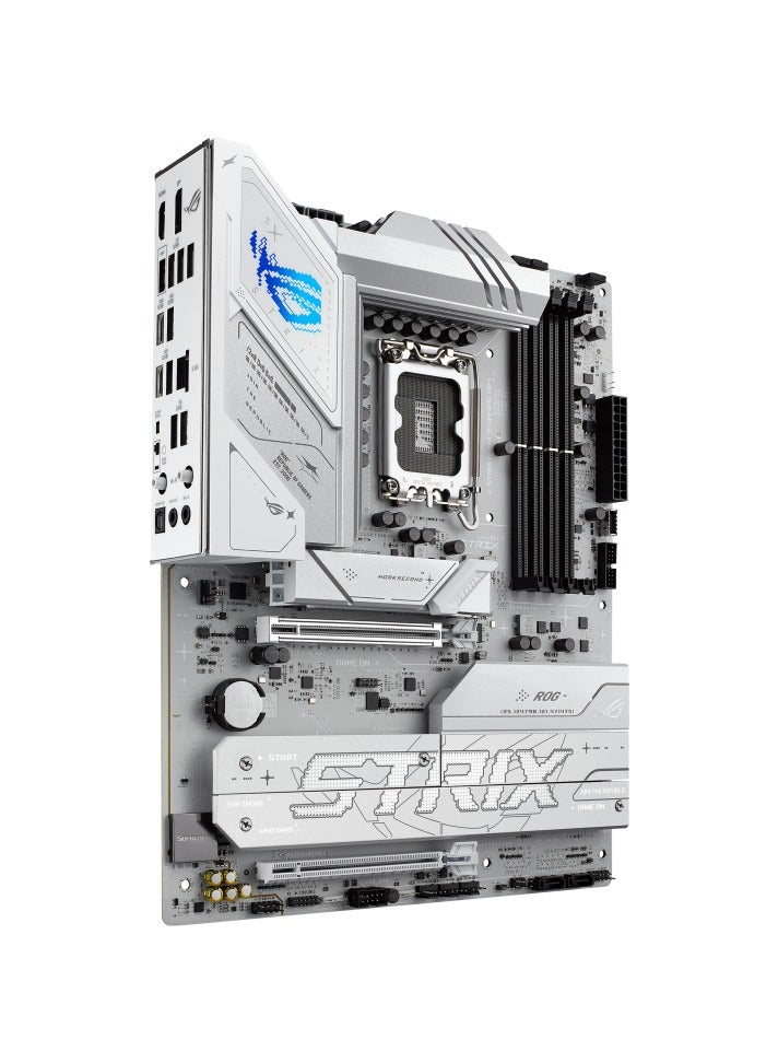 أسوس ROG Strix B860-A Gaming WiFi ATX Motherboard, LGA 1851, Intel B860, DDR5 256GB (4x DIMM, Up to 9066+ MT/s, XMP/AEMP III), PCIe 5.0 x16 SafeSlot, 4x M.2 (1x PCIe 5.0 + 3x PCIe 4.0), Wi-Fi 7, 2.5Gb LAN, Bluetooth 5.4, USB4® 20Gbps Type-C®, ALC1220P Audio, RGB, AI OC, White | 90MB1JI0-M0EAY0  - Image 2
