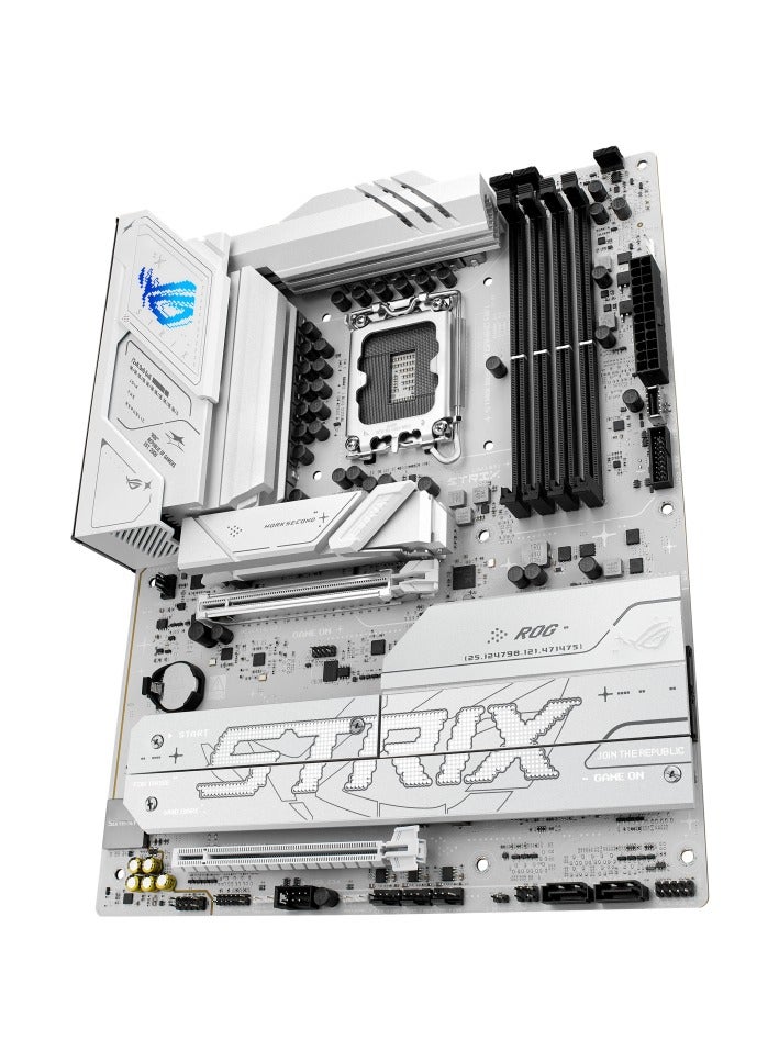 أسوس ROG Strix B860-A Gaming WiFi ATX Motherboard, LGA 1851, Intel B860, DDR5 256GB (4x DIMM, Up to 9066+ MT/s, XMP/AEMP III), PCIe 5.0 x16 SafeSlot, 4x M.2 (1x PCIe 5.0 + 3x PCIe 4.0), Wi-Fi 7, 2.5Gb LAN, Bluetooth 5.4, USB4® 20Gbps Type-C®, ALC1220P Audio, RGB, AI OC, White | 90MB1JI0-M0EAY0  - Image 4