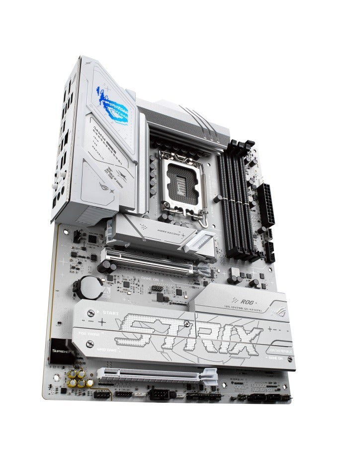 أسوس ROG Strix B860-A Gaming WiFi ATX Motherboard, LGA 1851, Intel B860, DDR5 256GB (4x DIMM, Up to 9066+ MT/s, XMP/AEMP III), PCIe 5.0 x16 SafeSlot, 4x M.2 (1x PCIe 5.0 + 3x PCIe 4.0), Wi-Fi 7, 2.5Gb LAN, Bluetooth 5.4, USB4® 20Gbps Type-C®, ALC1220P Audio, RGB, AI OC, White | 90MB1JI0-M0EAY0  - Image 5