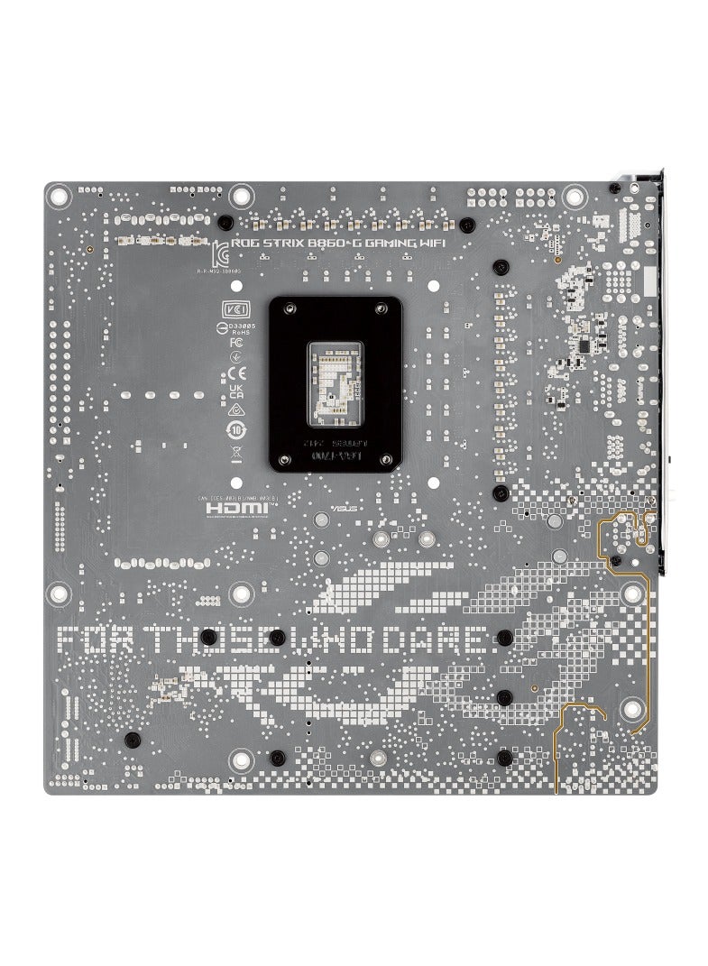 ROG Strix B860-G Gaming WiFi Motherboard, Micro-ATX, LGA1851 Socket, Intel B860 Chipset, Supports 14th/13th Gen Intel Core Ultra CPUs, DDR5 9066+ MHz OC, PCIe 5.0 x16, 4x M.2 (1x Gen5), 4x SATA 6Gb/s, Wi-Fi 7, Bluetooth 5.4, 2.5Gb LAN, Thunderbolt 4 USB-C, HDMI, DisplayPort, Aura Sync RGB, SupremeFX 7.1 Audio, BIOS FlashBack | 90MB1JF0-M0EAY0