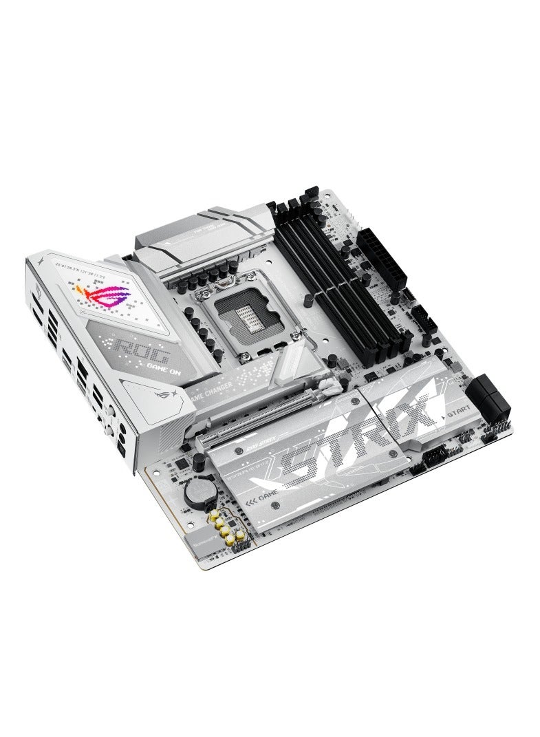 ROG Strix B860-G Gaming WiFi Motherboard, Micro-ATX, LGA1851 Socket, Intel B860 Chipset, Supports 14th/13th Gen Intel Core Ultra CPUs, DDR5 9066+ MHz OC, PCIe 5.0 x16, 4x M.2 (1x Gen5), 4x SATA 6Gb/s, Wi-Fi 7, Bluetooth 5.4, 2.5Gb LAN, Thunderbolt 4 USB-C, HDMI, DisplayPort, Aura Sync RGB, SupremeFX 7.1 Audio, BIOS FlashBack | 90MB1JF0-M0EAY0