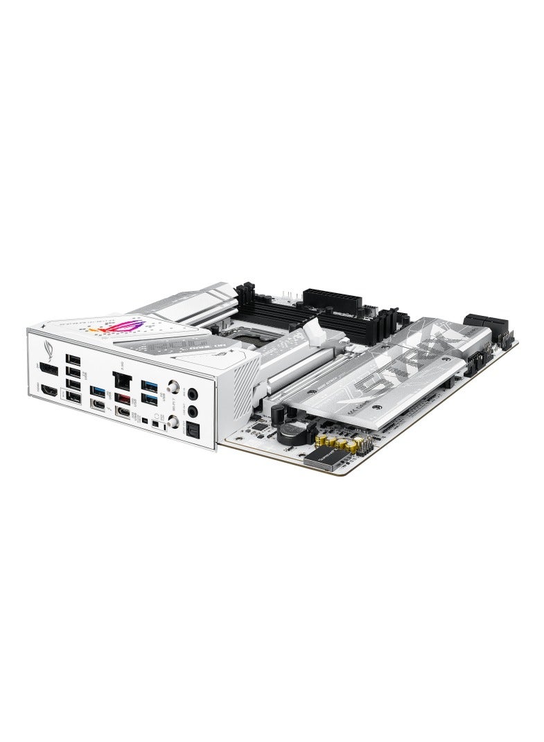 ROG Strix B860-G Gaming WiFi Motherboard, Micro-ATX, LGA1851 Socket, Intel B860 Chipset, Supports 14th/13th Gen Intel Core Ultra CPUs, DDR5 9066+ MHz OC, PCIe 5.0 x16, 4x M.2 (1x Gen5), 4x SATA 6Gb/s, Wi-Fi 7, Bluetooth 5.4, 2.5Gb LAN, Thunderbolt 4 USB-C, HDMI, DisplayPort, Aura Sync RGB, SupremeFX 7.1 Audio, BIOS FlashBack | 90MB1JF0-M0EAY0