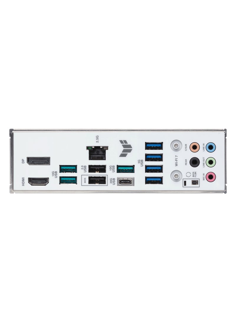 أسوس - TUF Gaming B850-BTF WiFi W ATX Motherboard, AMD Socket AM5, Supports Ryzen 7000 Series, BTF Hidden Connector Design, DDR5 8000+ MT/s, PCIe 5.0 x16 & M.2, WiFi 7, 2.5Gb LAN, USB-C 20Gbps, 14+2+1 Power Stages, ALC1220P Audio, Aura Sync RGB, BIOS FlashBack, Q-Release, Front & Rear USB-C, White | 90MB1KW0-M0EAY0 - Image 1