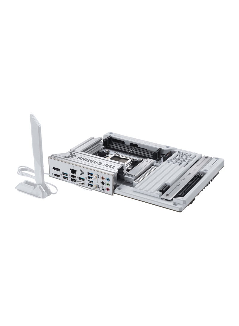 أسوس - TUF Gaming B850-BTF WiFi W ATX Motherboard, AMD Socket AM5, Supports Ryzen 7000 Series, BTF Hidden Connector Design, DDR5 8000+ MT/s, PCIe 5.0 x16 & M.2, WiFi 7, 2.5Gb LAN, USB-C 20Gbps, 14+2+1 Power Stages, ALC1220P Audio, Aura Sync RGB, BIOS FlashBack, Q-Release, Front & Rear USB-C, White | 90MB1KW0-M0EAY0 - Image 1