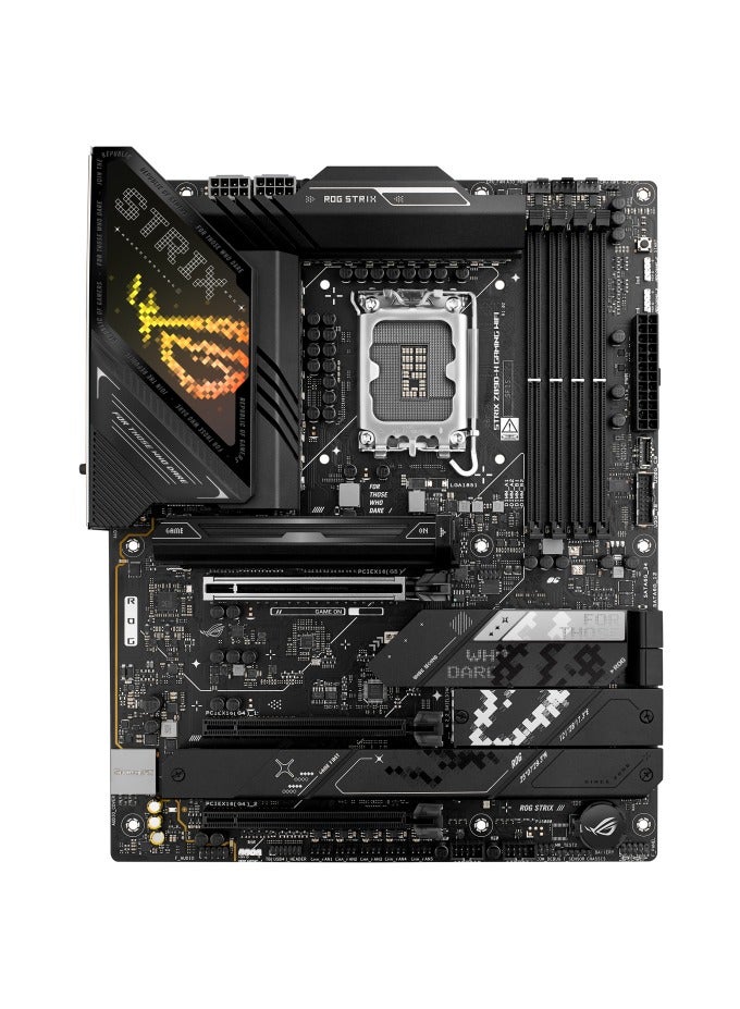 أسوس ROG Strix Z890-H Gaming WiFi ATX Motherboard – LGA 1851 Socket, Intel Core Ultra Series 2 Ready, 16+2+1+2 Power Stages, DDR5 up to 256GB 9066MT/s, PCIe 5.0 M.2, WiFi 7, 5Gb Ethernet, USB 20Gbps Type-C, HDMI 2.1 & DP 1.4, AI Overclocking & Cooling, Aura Sync RGB, BIOS FlashBack, Realtek ALC1220P Audio, Black | 90MB1K20-M0EAY0  - Image 3