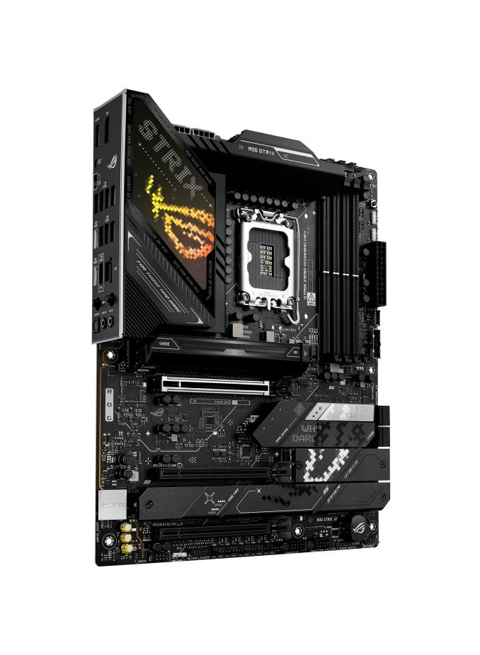 أسوس ROG Strix Z890-H Gaming WiFi ATX Motherboard – LGA 1851 Socket, Intel Core Ultra Series 2 Ready, 16+2+1+2 Power Stages, DDR5 up to 256GB 9066MT/s, PCIe 5.0 M.2, WiFi 7, 5Gb Ethernet, USB 20Gbps Type-C, HDMI 2.1 & DP 1.4, AI Overclocking & Cooling, Aura Sync RGB, BIOS FlashBack, Realtek ALC1220P Audio, Black | 90MB1K20-M0EAY0  - Image 4