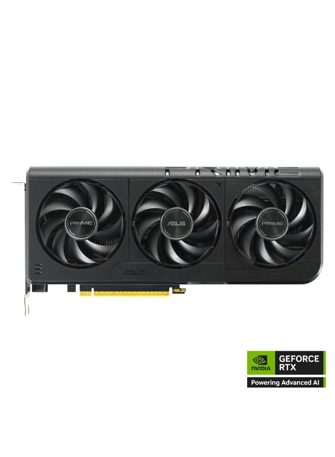 أسوس Prime GeForce RTX 5060 OC 8GB GDDR7 Graphics Card, Blackwell, 3840 CUDA Cores, 2595 MHz Boost, PCIe 4.0, Triple Fan, Dual BIOS, DLSS 4, Ray Tracing, HDMI 2.1b, 3x DP 2.1b, 2.5-Slot, 8-Pin Power, Black | 90YV0N10-M0NA00  - Image 3