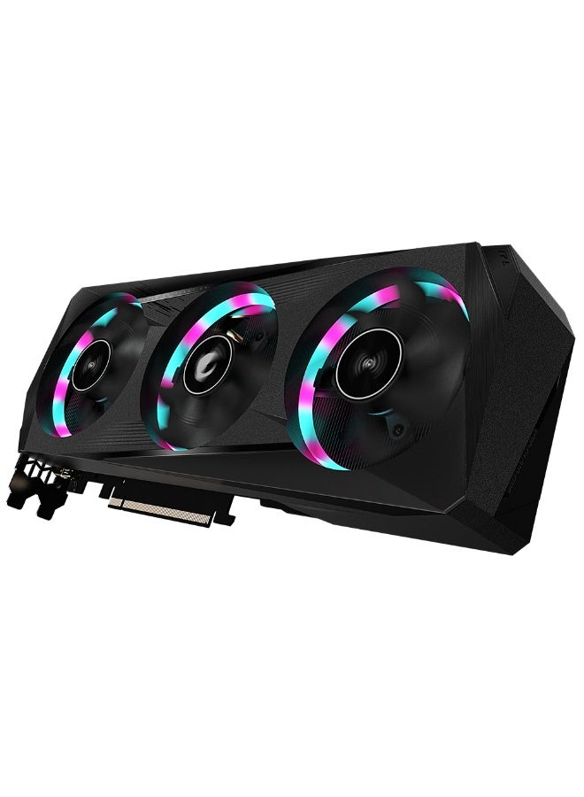 AORUS GeForce RTX 3050 ELITE 8GB GDDR6 128-bit PCIe 4.0 Graphics Card, 2560 CUDA Cores, 1.86 GHz Boost Clock, WINDFORCE 3X Cooling with Triple 80mm Fans, 2x DisplayPort 1.4a & 2x HDMI 2.1, 8K Resolution Support, RGB Fusion 2.0, 8-Pin + 6-Pin Power, Black | GV-N3050AORUS E-8GD