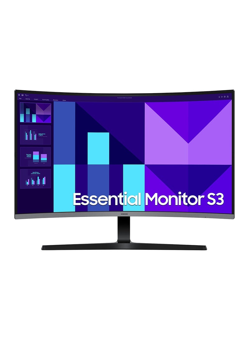 Samsung Essential S3 Curved Monitor, 32" VA Display, FHD Resolution, 100Hz Resolution, 4ms (GtG) Response Time, Eye Saver Mode, Flicker Free, 16.7m Color Support | LS32D392GAMXUE Black  - Image 1