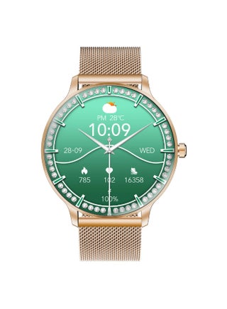 200 mAh Smartwatch with Round 1.32"AMOLED Display, 3D Spherical Curved Glass, 100+Sports Modes, Heart Rate Sensor, Blood Pressure, Oxygen Monitor, Bluetooth Calling, IP68 Water Resistance, XWatch-US13 gold - pnsku/N70182609V/45/_/1748854454/02ffaa37-d019-471f-8d0f-4371eed31247