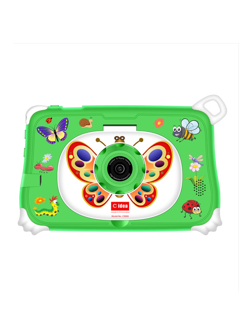 C idea 7-Inch IPS Smart Tablet for Kids CM86 Wi-Fi Bluetooth GPS 8GB RAM 256 ROM Edge Proof Children Education Android Tab with Built-in Foldable Stand Dual Camera Game Tab Green  - Image 2