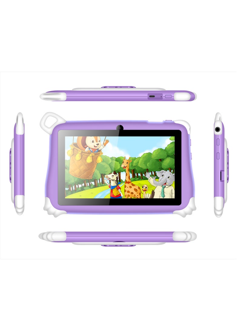 C idea 7-Inch IPS Smart Tablet for Kids CM86 Wi-Fi Bluetooth GPS 8GB RAM 256 ROM Edge Proof Children Education Android Tab with Built-in Foldable Stand Dual Camera Game Tab Purple  - Image 2