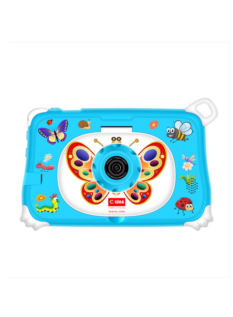 C idea - 7-Inch IPS Smart Tablet for Kids CM86 Wi-Fi Bluetooth GPS 8GB RAM 256 ROM Edge Proof Children Education Android Tab with Built-in Foldable Stand Dual Camera Game Tab Blue - Image 1