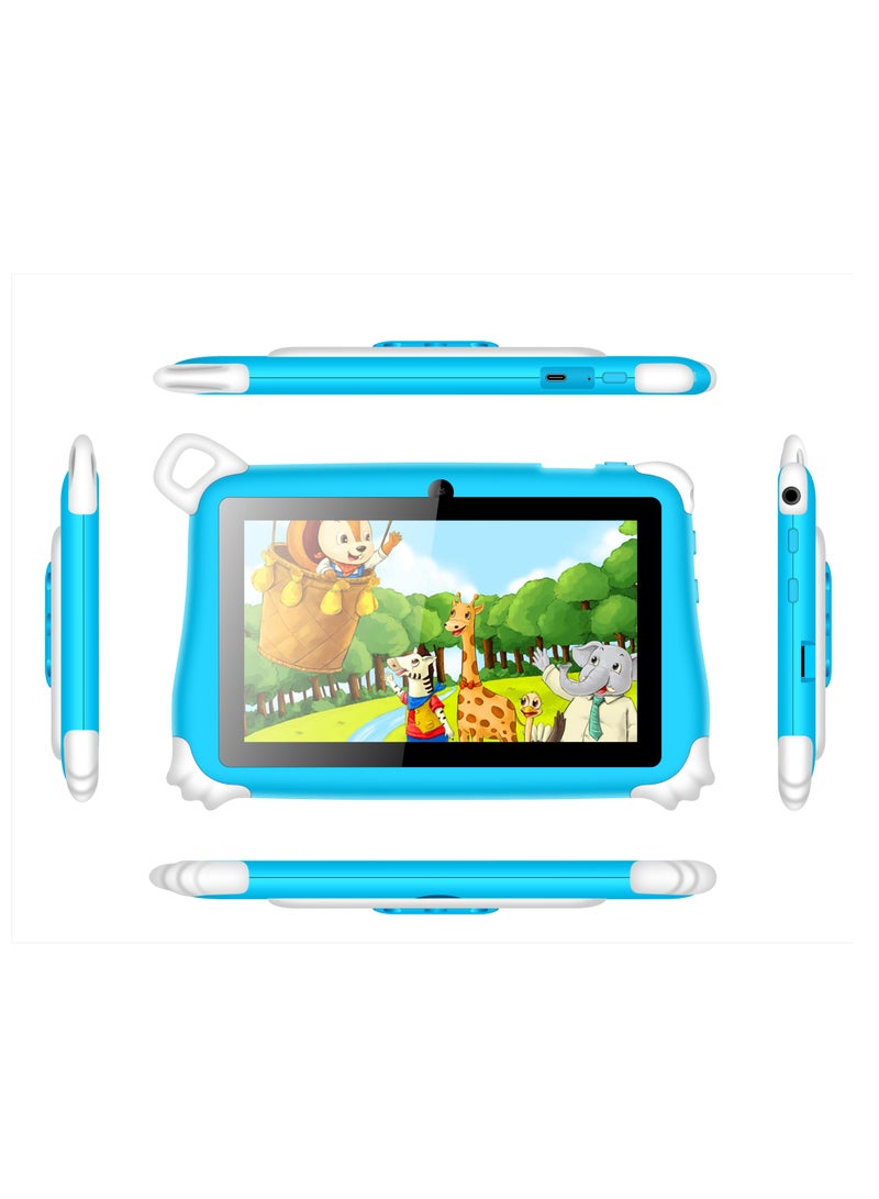 C idea - 7-Inch IPS Smart Tablet for Kids CM86 Wi-Fi Bluetooth GPS 8GB RAM 256 ROM Edge Proof Children Education Android Tab with Built-in Foldable Stand Dual Camera Game Tab Blue - Image 1