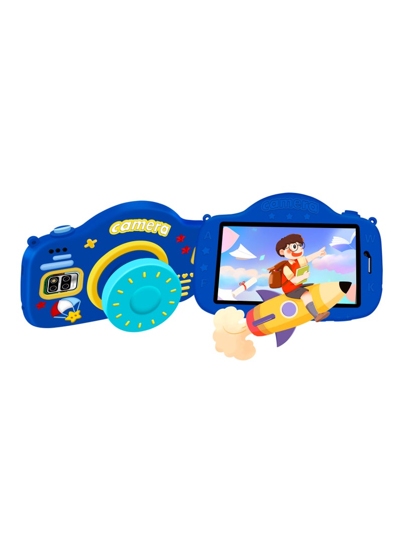 ATOUCH KC65 7-inch Kids Tablet – 5G Wi-Fi 8GB RAM 256GB ROM IPS Touch Screen Dual Sim Network Silicone Case with Popup Stand & Handbag Blue - Image 1