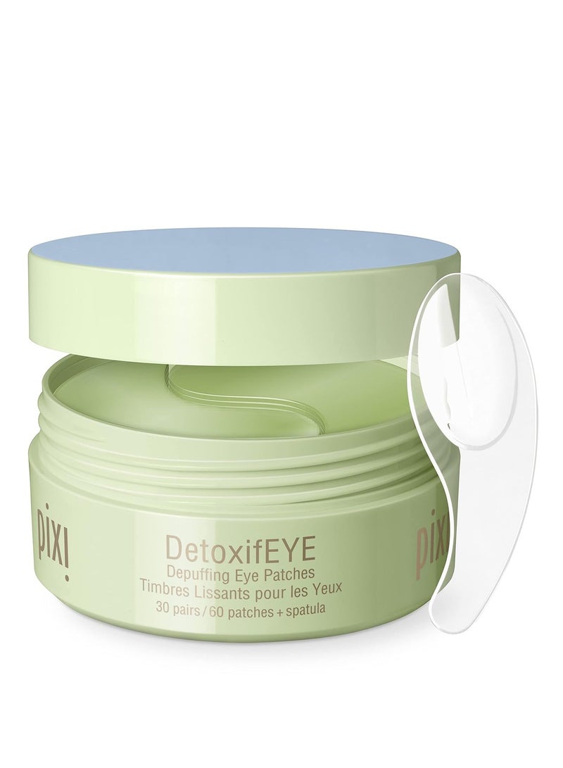 Pixi DetoxifEYE Depuffing Hydrogel Under-Eye Patches, Cucumber, Gold & Caffeine For Puffy Eyes and Dark Circles, Hydrate Eye Area, 30 pairs, 60 Patches 6.35 ozounce - Image 1