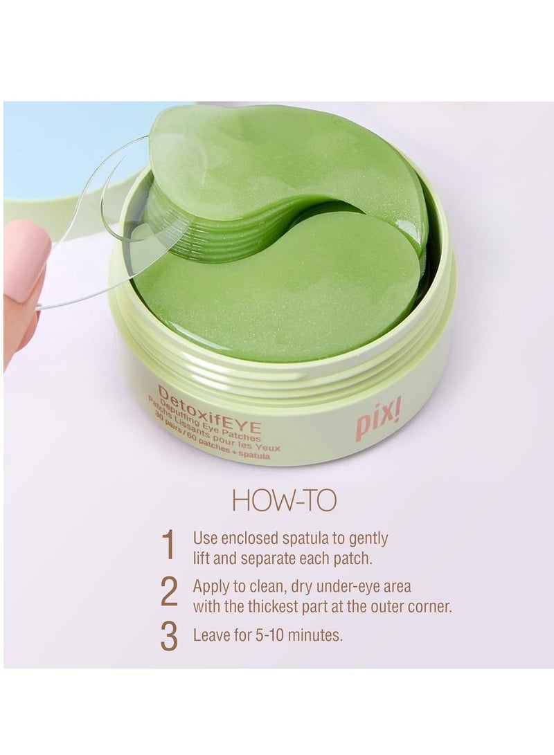 Pixi DetoxifEYE Depuffing Hydrogel Under-Eye Patches, Cucumber, Gold & Caffeine For Puffy Eyes and Dark Circles, Hydrate Eye Area, 30 pairs, 60 Patches 6.35 ozounce - Image 4