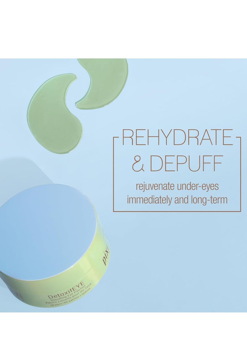 Pixi DetoxifEYE Depuffing Hydrogel Under-Eye Patches, Cucumber, Gold & Caffeine For Puffy Eyes and Dark Circles, Hydrate Eye Area, 30 pairs, 60 Patches 6.35 ozounce - Image 2