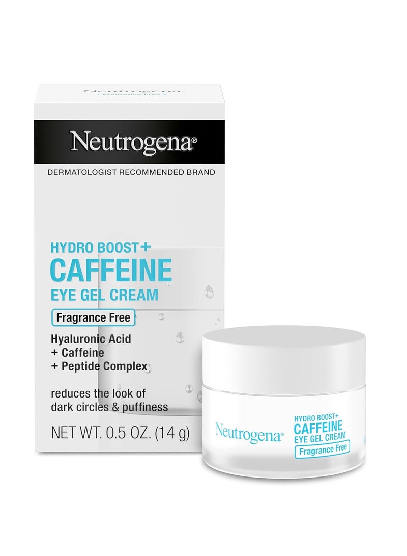 نيوتروجينا Neutrogena Hydro Boost + Eye Cream for Dark Circles & Puffiness, Under Eye Cream with Caffeine, Hyaluronic Acid and Peptides, Fragrance Free, 0.5 oz 0.5 ozounce  - Image 1