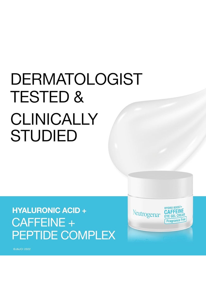 نيوتروجينا Neutrogena Hydro Boost + Eye Cream for Dark Circles & Puffiness, Under Eye Cream with Caffeine, Hyaluronic Acid and Peptides, Fragrance Free, 0.5 oz 0.5 ozounce  - Image 2