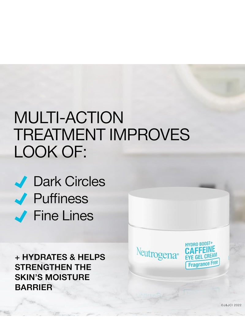 نيوتروجينا Neutrogena Hydro Boost + Eye Cream for Dark Circles & Puffiness, Under Eye Cream with Caffeine, Hyaluronic Acid and Peptides, Fragrance Free, 0.5 oz 0.5 ozounce  - Image 4