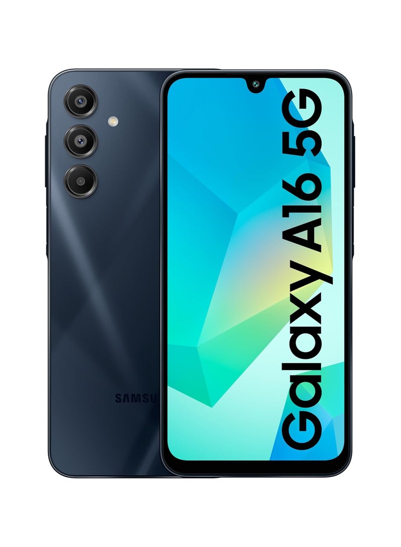 Samsung Galaxy A16 5G (Blue Black, 8GB RAM, 256GB Storage) | Super AMOLED | 50MP Triple Camera with Ultra Wide Lens | 6 OS & 6 Years Security Updates | IP54 | Tap & Pay | 5000mAh-International