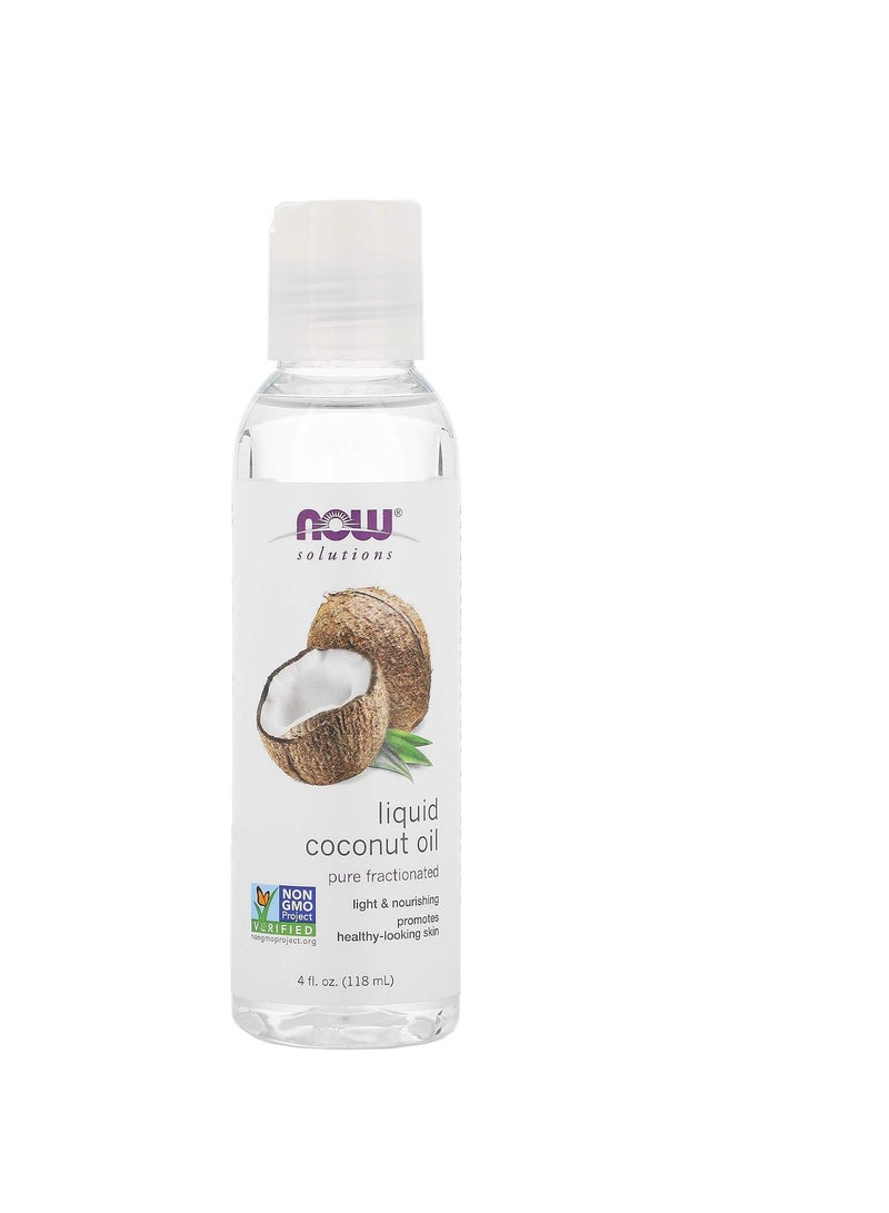 Now Foods NOW Foods Solutions, Liquid Coconut Oil, Light and Nourishing, Promotes Healthy-Looking Skin and Hair, 4-Ounce 4 fl ozFluid Ounce 