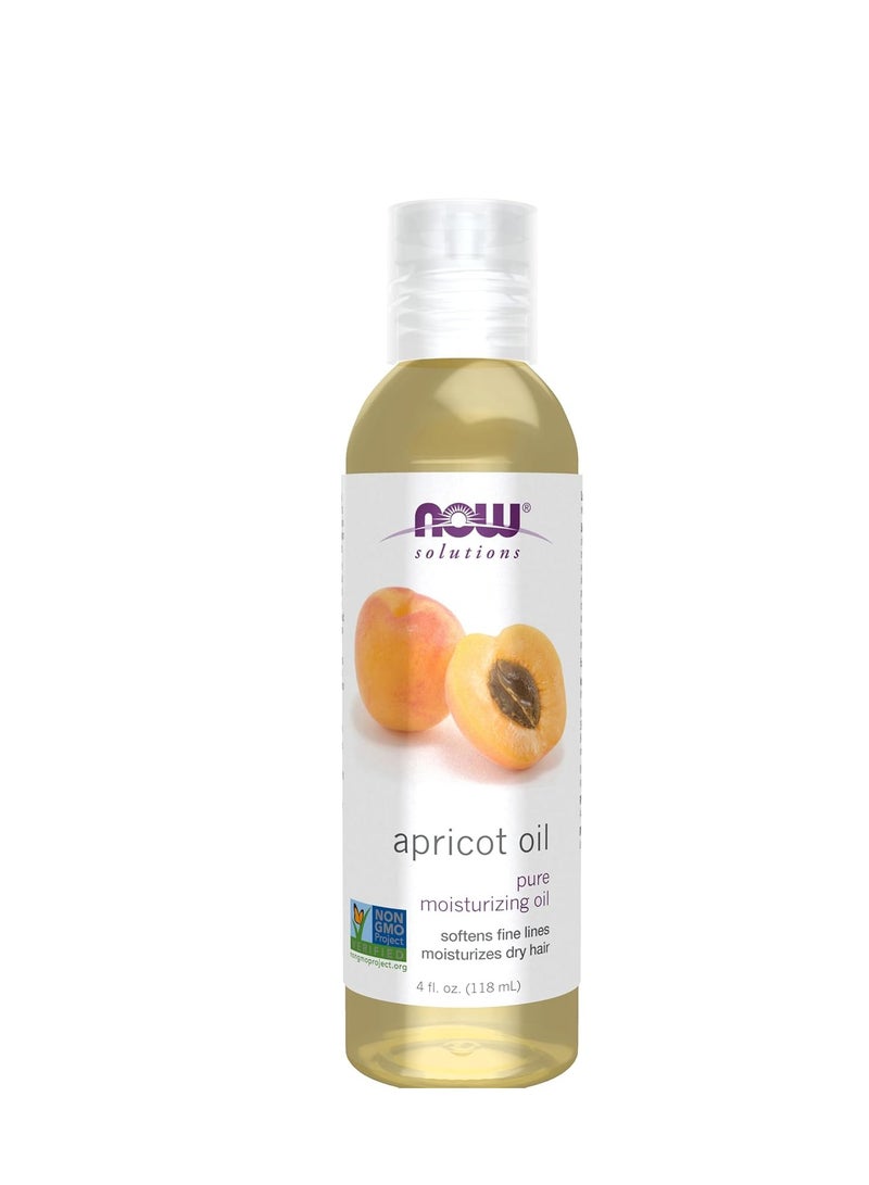 Now Foods NOW Foods Solutions, Apricot Kernel Oil, Hair Moisturizer, Rejuvenating Skin Oil, Softens Fine Lines, 4-Ounce 04 fl ozFluid Ounce  - Image 1