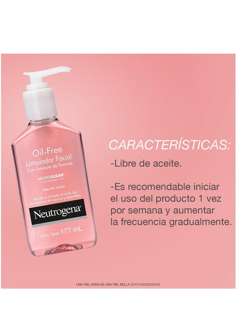 Neutrogena Neutrogena Oil-Free Pink Grapefruit Pore Cleansing Acne Wash and Daily Liquid Facial Cleanser with 2% Salicylic Acid Acne Medicine and Vitamin C, 6 fl. Oz 177 mlml - Image 2