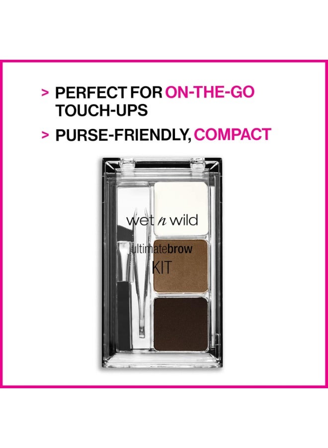 ويت اند وايلد wet n wild Ultimate Eyebrow Makeup Kit, Long-Lasting Matte Brow Powder, Tweezers, Wax & Brush, Built-In Mirror, Purse-Friendly Compact - Dark Brown Dark Brown - Image 4
