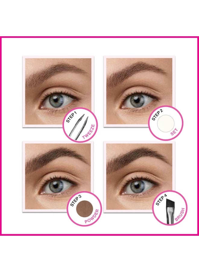 ويت اند وايلد wet n wild Ultimate Eyebrow Makeup Kit, Long-Lasting Matte Brow Powder, Tweezers, Wax & Brush, Built-In Mirror, Purse-Friendly Compact - Dark Brown Dark Brown - Image 5