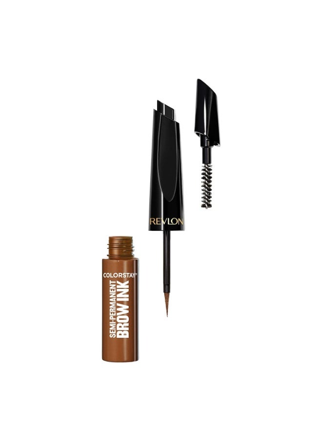 ريفلون حبر الحواجب شبه الدائم من ريفلون كولور ستاي 5 في 1 مع فرشاة سبولي، مقاوم للماء، مقاوم للنقل، مكياج حواجب، سهل الإزالة، 351 بني دافئ، 0.09 أونصة سائلة - Image 2