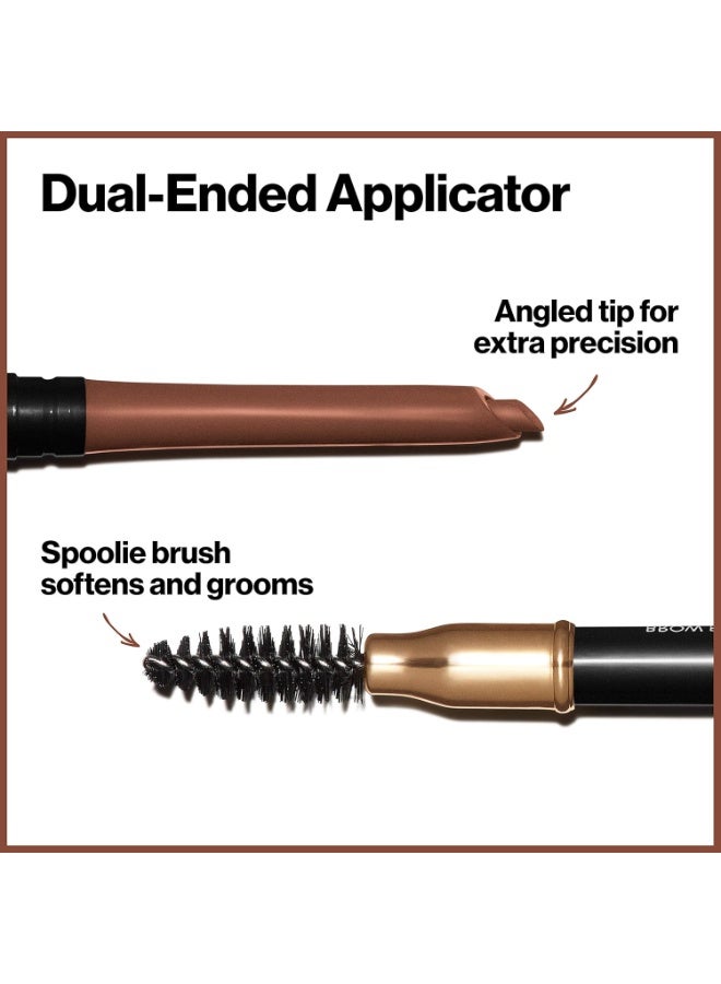 ريفلون قلم حواجب ريفلون، مكياج عيون كولورستاي مع فرشاة حواجب، مقاوم للماء، يدوم طويلاً، طرف دقيق مائل، 215 كستنائي، 0.01 أونصة - Image 4