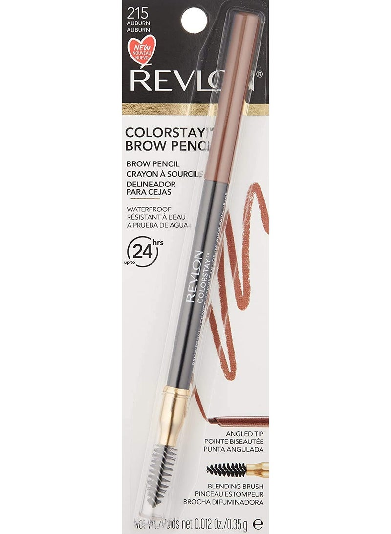 ريفلون قلم حواجب ريفلون، مكياج عيون كولورستاي مع فرشاة حواجب، مقاوم للماء، يدوم طويلاً، طرف دقيق مائل، 215 كستنائي، 0.01 أونصة - Image 2